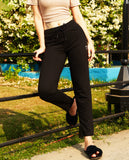 Women's Trouser Pants | Cotton Pant Half-Elasticated Waist Regular Slim Fit Trouser