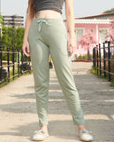 Women's Trouser Pants | Cotton Pant Half-Elasticated Waist Regular Slim Fit Trouser