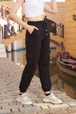 High-Rise Cargo Jogger Pants with Drawstring