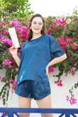 Satin Night Shorts Set Women