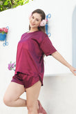 Satin Night Shorts Set Women