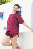 Satin Night Shorts Set Women