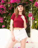 Ribbed Crop Tee | Slim Fit Crop Top For Women